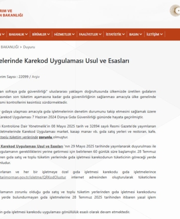 Gıda İşletmelerine Karekod Zorunluluğu Geldi!