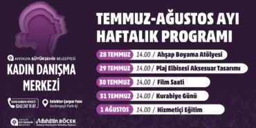 Kadınlar İçin Temmuz-Ağustos Etkinlikleri Başlıyor!