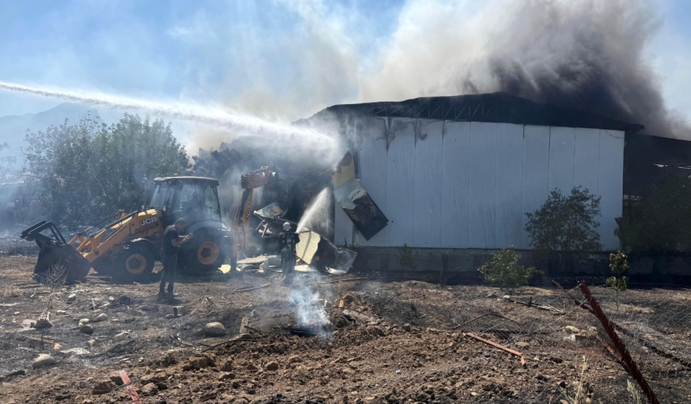 Tarlada Korkutan Yangın, Evleri Tehdit Etti!
