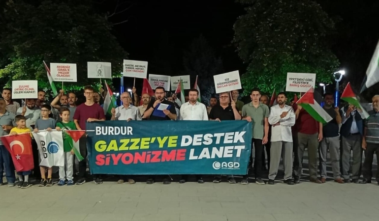Burdur'da İsrail protestosu