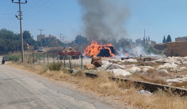 Samanlarda başlayan yangın büyümeden söndürüldü