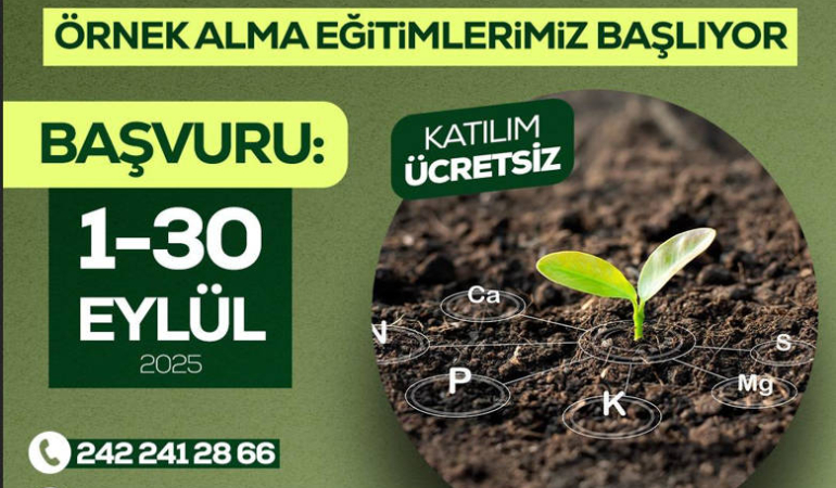 Antalya’da Üreticilere Ücretsiz Eğitim Desteği!