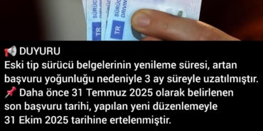 Sürücü Belgesi Yenileme Süresi 3 Ay Uzatıldı!
