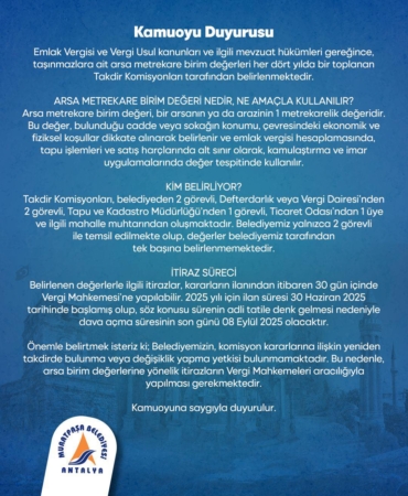 Emlak Vergisi İçin Arsa Değerleri Belirlendi!