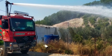 Zeytin bahçesi yangında zarar gördü