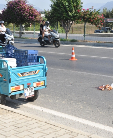Devrilen triportörün sürücüsü yaralandı
