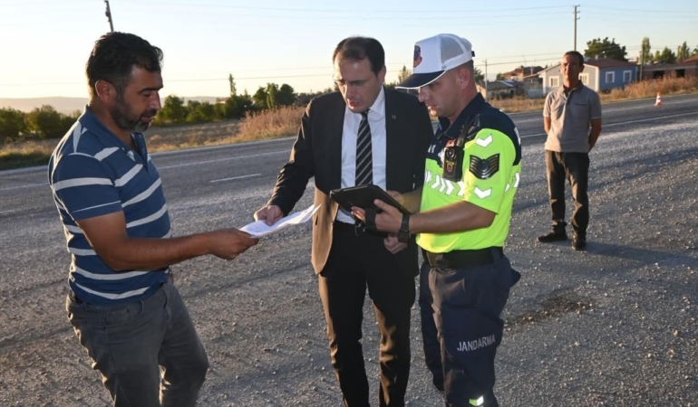 Kaymakam Türker, trafik denetimine katıldı
