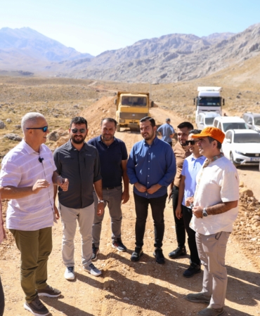 Okurcalar Yaylası yolunda çalışma