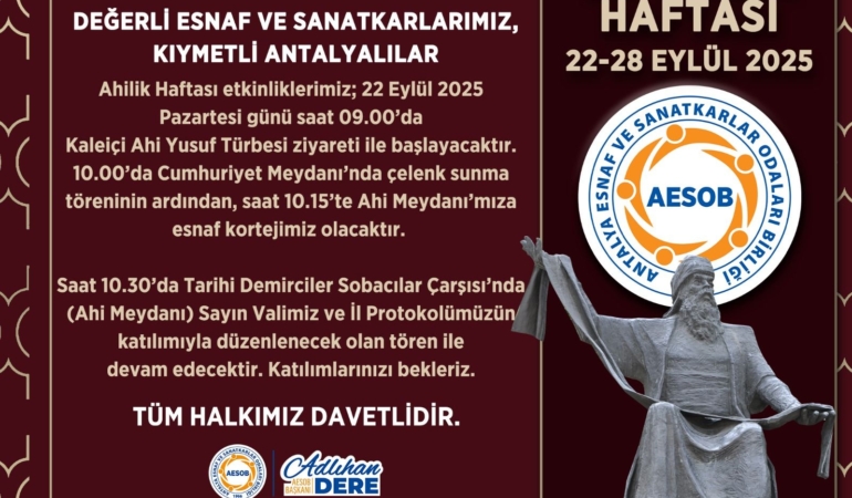 Ahilik Haftası’na Davet: Etkinlikler Başlıyor!