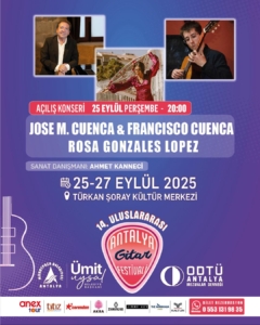 14. Antalya Gitar Festivali’ne Davetlisiniz!