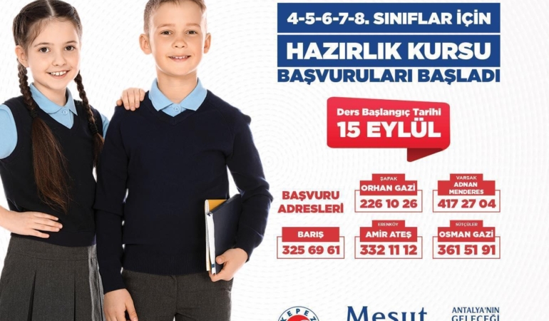 Kepez’in YKS ve Destek Eğitim Kursları 15 Eylül’de başlıyor