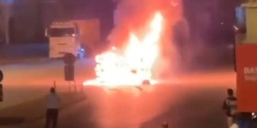 Devrilip alev alan UTV’nin sürücüsü öldü