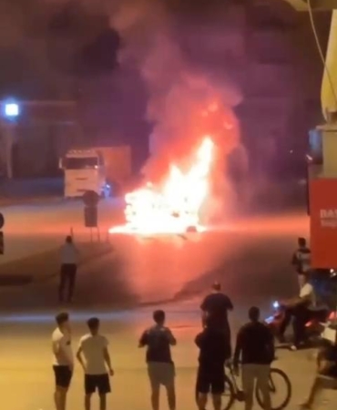 Devrilip alev alan UTV’nin sürücüsü öldü