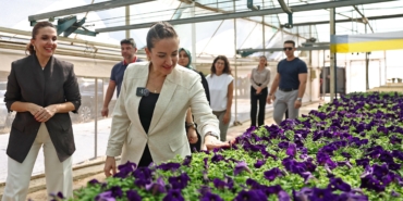 Başkan Vekili Özdemir bitki üretim tesisini gezdi