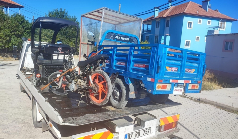 Jandarmadan motosiklet denetimi