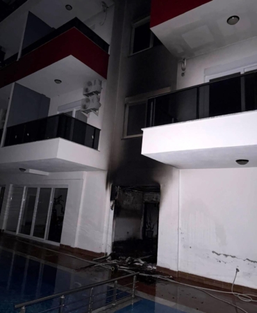 Sitedeki sauna ve hamamda yangın