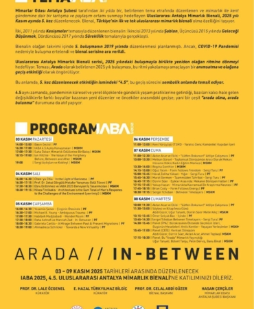 5. Uluslararası Antalya Mimarlık Bienali 3- 9 Kasım’da Kepez’de