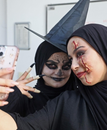 ATASEM kursiyerlerden korku filmi makyajı