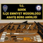 Serik’te silah ve uyuşturucu operasyonu