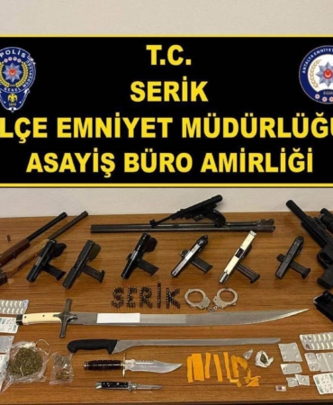 Serik’te silah ve uyuşturucu operasyonu