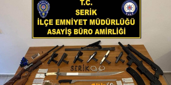 Serik’te silah ve uyuşturucu operasyonu