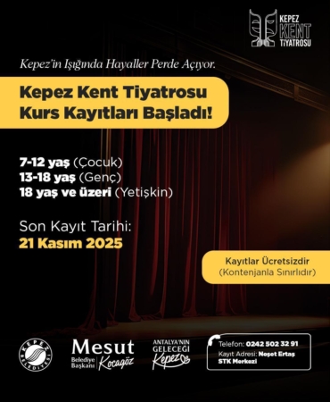 Kepez Belediyesi’nin tiyatro kursları için kayıtlar başladı