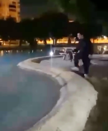 Sokak kedisini defalarca süs havuzuna attılar