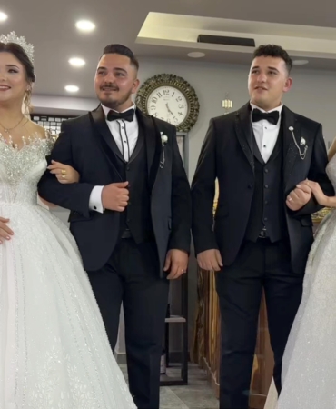 Babadan kalma geleneği yaşatıp, aynı gün evlendiler