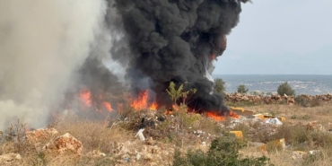 Katı atık yangınında duman kentin birçok noktasından görüldü