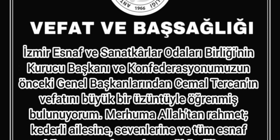 Esnaf Camiası Cemal Tercan’ı Kaybetti
