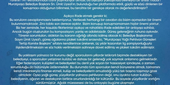 Güreş Töreninde Muratpaşa Belediyesi Yok Sayıldı!