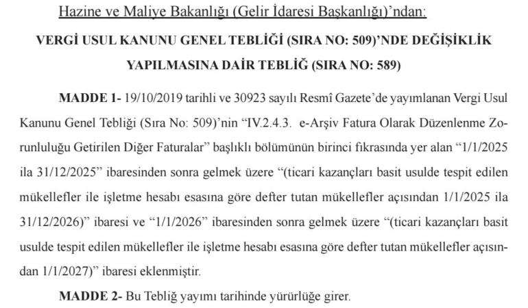 Esnaf İçin E-Arşiv Fatura Düzenleme Süresi Uzatıldı