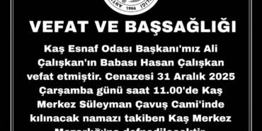 Kaş Esnaf Odası Başkanı Ali Çalışkan’ı Kaybettik