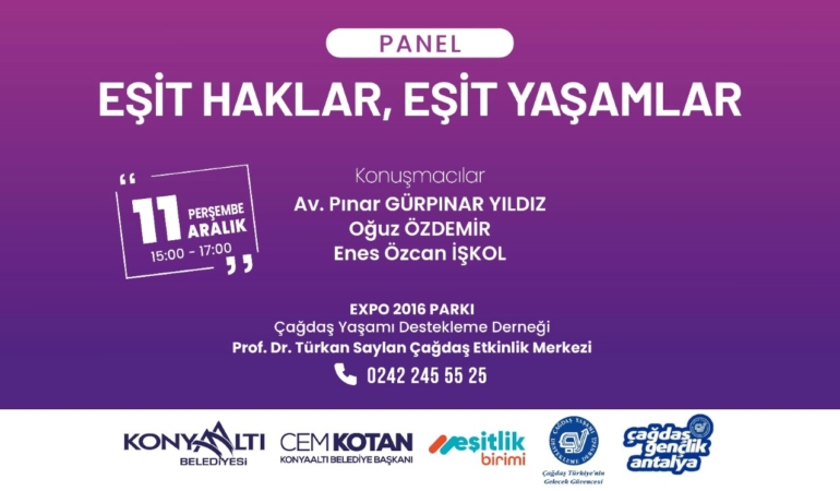 Konyaaltı’nda Eşit Yaşamlar Paneli 11 Aralık’ta