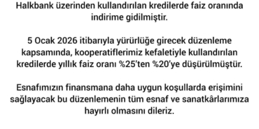 Esnafa Faiz İndirimi: Kredilerde Yeni Dönem!