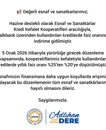 Esnafa Faiz İndirimi: Kredilerde Yeni Dönem!