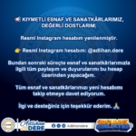 Esnaf ve Sanatkârlar İçin Yeni Instagram Hesabı!