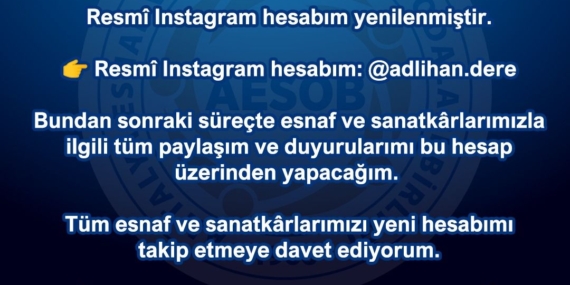 Esnaf ve Sanatkârlar İçin Yeni Instagram Hesabı!