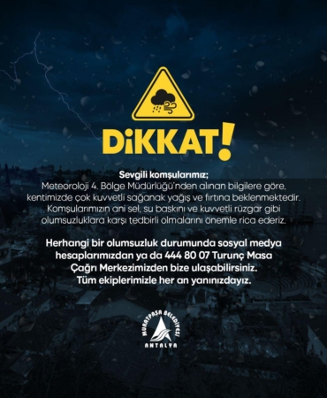 Şiddetli Yağış ve Fırtınaya Dikkat!