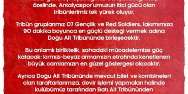 Antalyaspor’la Kenetlen, Tribünler Tek Yürek!