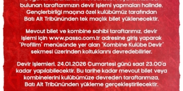 Bilet Devir İşlemleri İçin Son Tarih Yaklaşıyor!