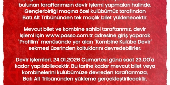 Bilet Devir İşlemleri İçin Son Tarih Yaklaşıyor!