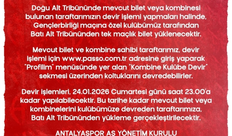 Bilet Devir İşlemleri İçin Son Tarih Yaklaşıyor!