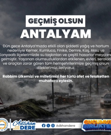 Antalya’da Şiddetli Yağış ve Hortum Hasara Yol Açtı