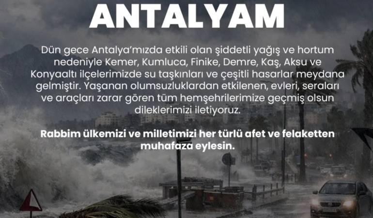 Antalya’da Şiddetli Yağış ve Hortum Hasara Yol Açtı