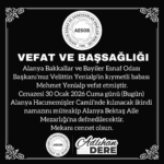 Başkan Yenialp’ın Babası Mehmet Yenialp Vefat Etti