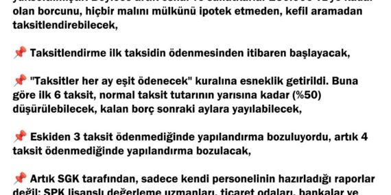 Esnafa Borç Taksitlendirmede Yeni Fırsatlar!