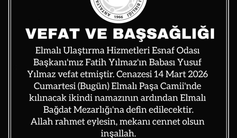 Başkan Fatih Yılmaz’ın Acı Kaybı: Babası Vefat Etti