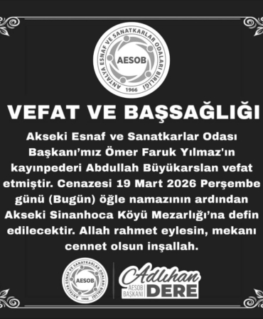 Başkan Yılmaz’ın Kayınpederi Vefat Etti