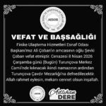 Finike’de Acı Kayb: Şevki Çoban Vefat Etti